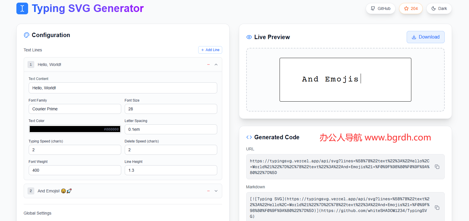 Typing SVG Generator插图